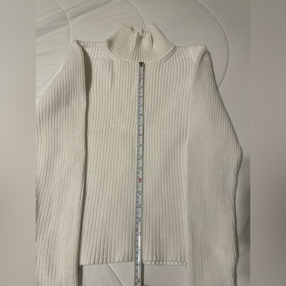 French Connection - White Ribbed Sweater Small - Picture 3 of 5
